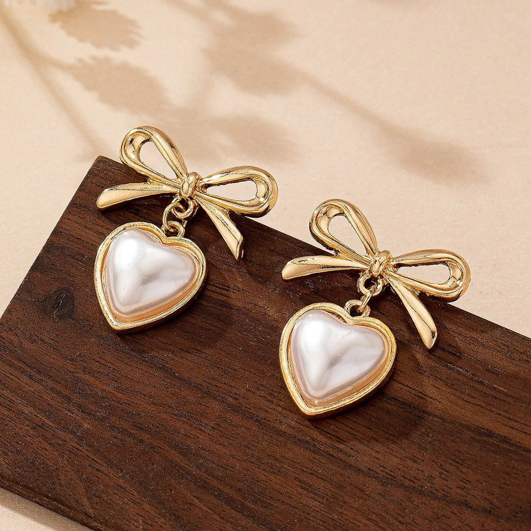 Melina's Bow Heart Earrings