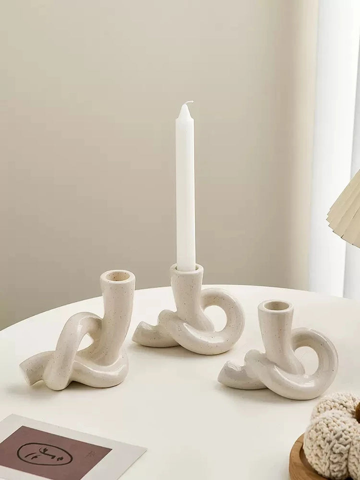 Boho Ceramic Candle Holders