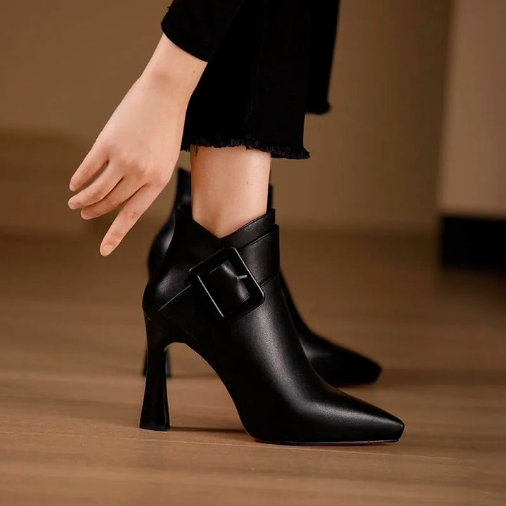 Aurelia Buckle Heel Boots