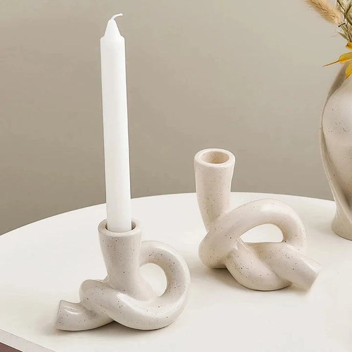 Boho Ceramic Candle Holders