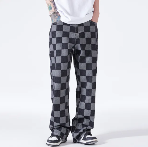 Harlem Checkered Loose Jeans