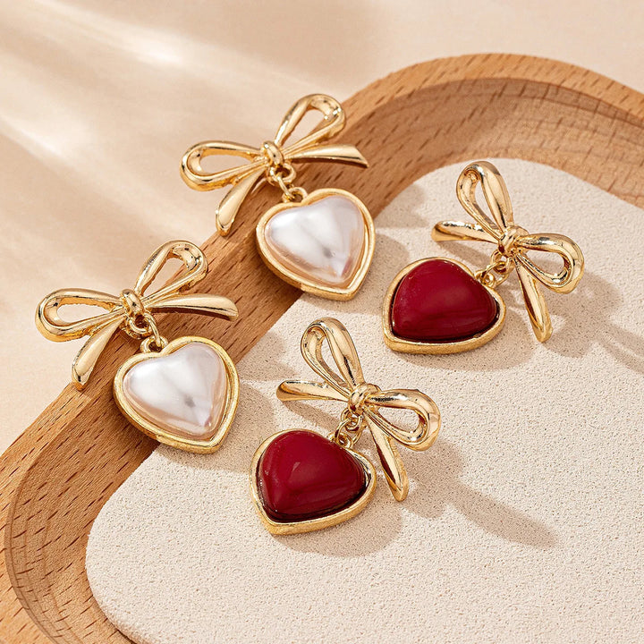 Melina's Bow Heart Earrings